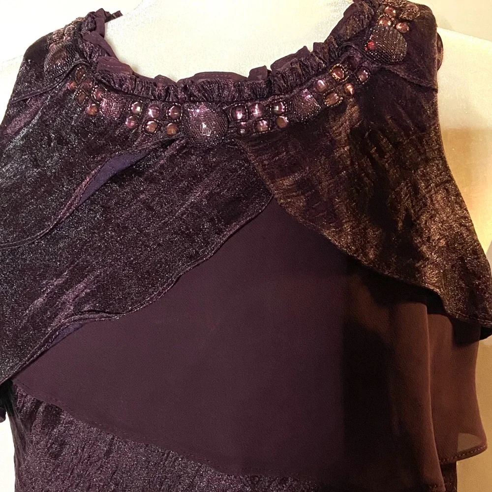 HP 🎉 S.L. Fashions plum colored dress size 10 - Picture 8 of 8